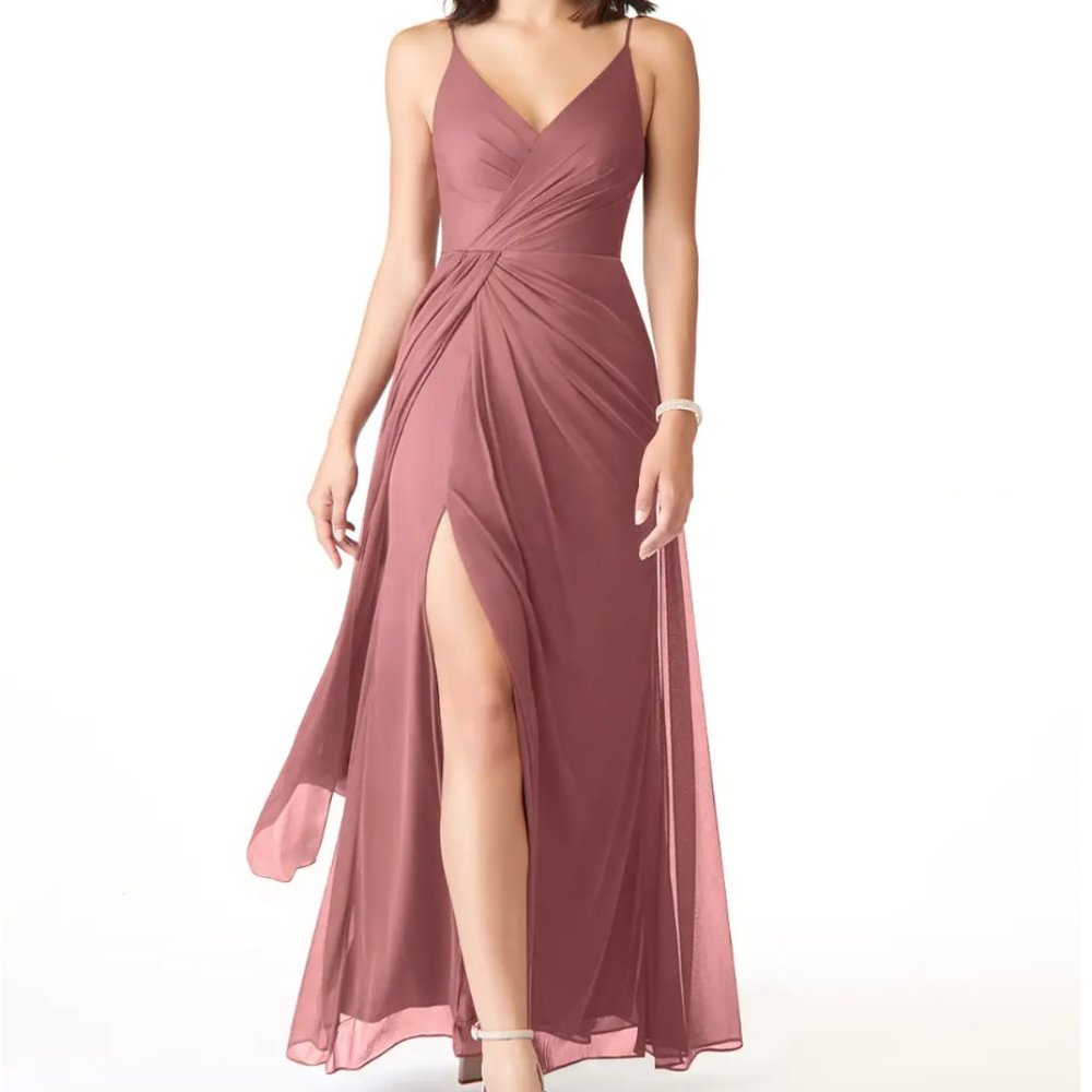 Azazie Evalin Bridesmaid Dress Desert Rose